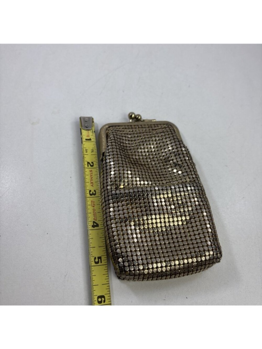 MCM La Regale Gold Mesh Sequin Cigarette & Lighter Case Glam Pouch Satin Lined - Picture 5 of 5